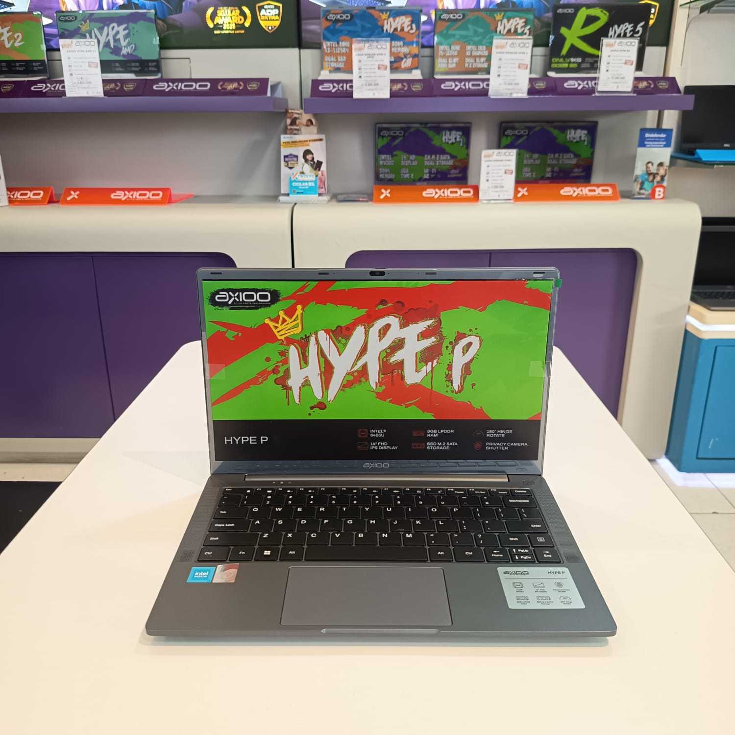 AXIOO HYPE P Intel Pentium Gold 6405U, RAM 8GB, SSD 256GB, Win 11,Grey