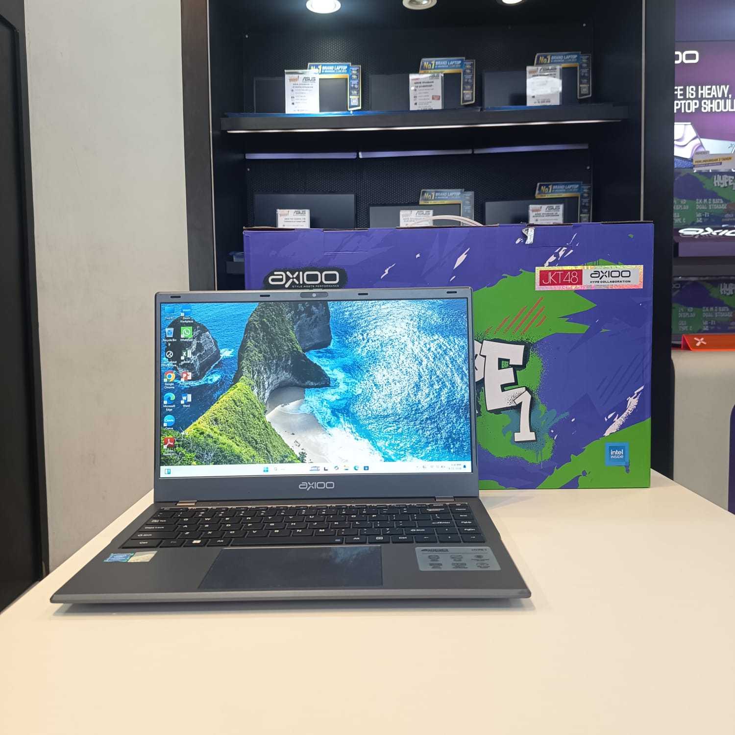 Axioo Mybook Hype 1 Intel Celeron N4020 Ram 8GB SSD 384GB(128GB+256GB)Windows 11 Kelengkapan Box,Charger