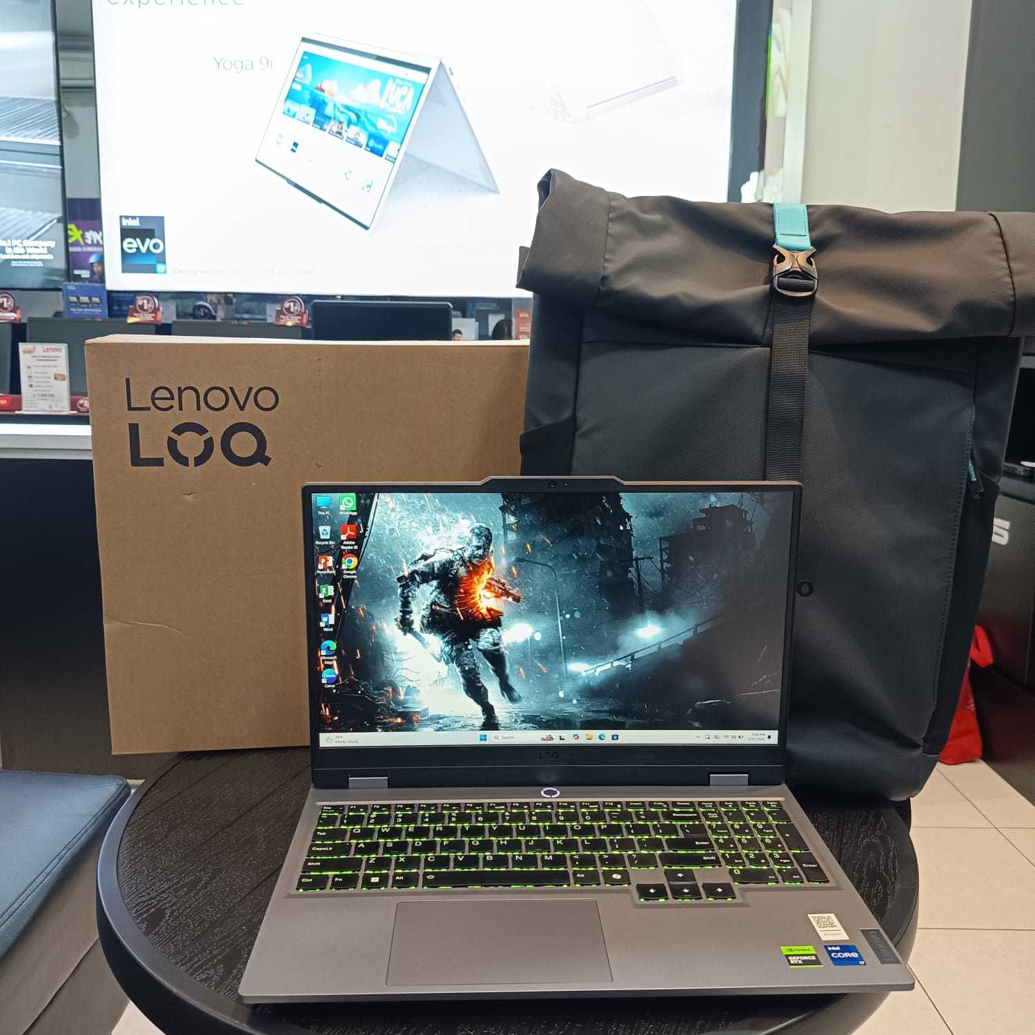 LENOVO LOQ 83DV SECOND LIKE NEW  PROCESSOR INTEL CORE i7-13650HX RAM 12GB SSD 512GB  NVIDIA RTX 4050 6GB WINDOWS 11 FULL SET