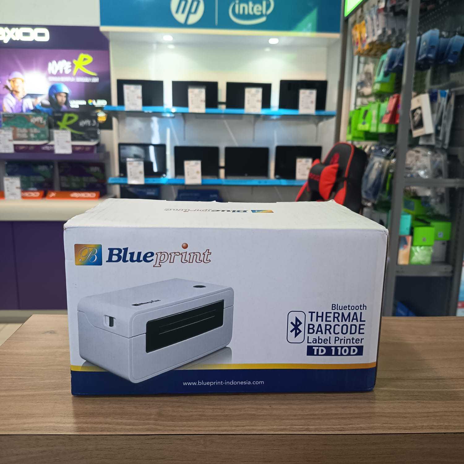 Printer Label BLUEPRINT Thermal Barcode Bluetooth+Usb BP-TD110D- White