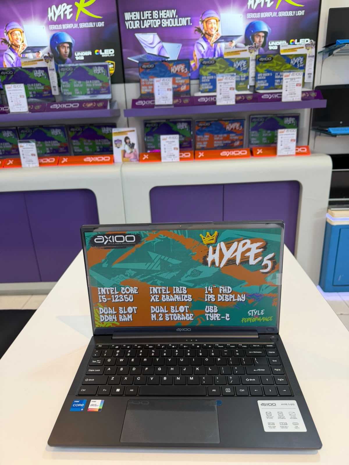AXIOO Mybook HiPE 5 (G12) Intel Core i5-1235U RAM 16GB SSD 512GB W11  BLACK