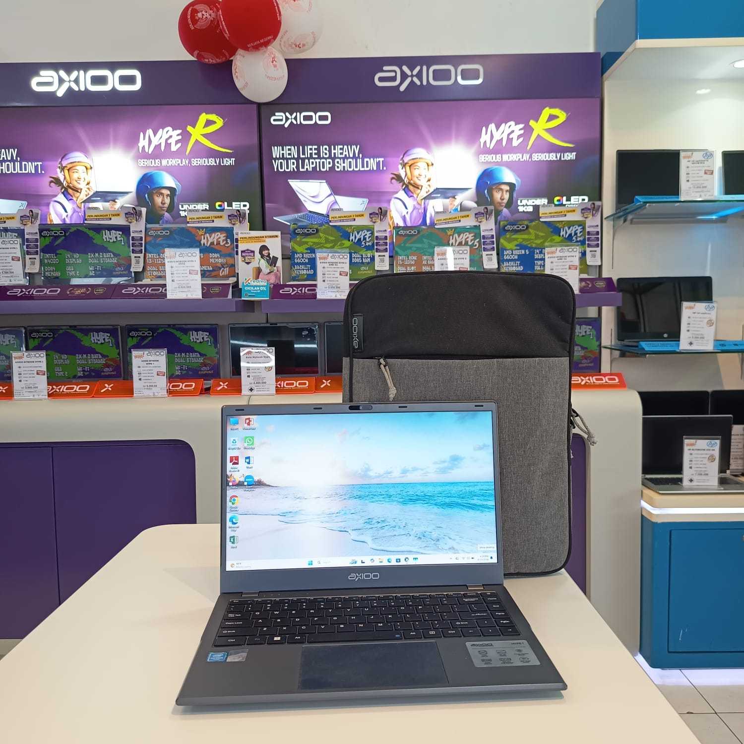 Axio Mybook Hype 1 Intel Celeron N4020 Ram 4GB Ssd 128GB Windows 11  Kesehatan Battery 100% Kesehatan SSD 100% Kelengkapan : Charger &Tas