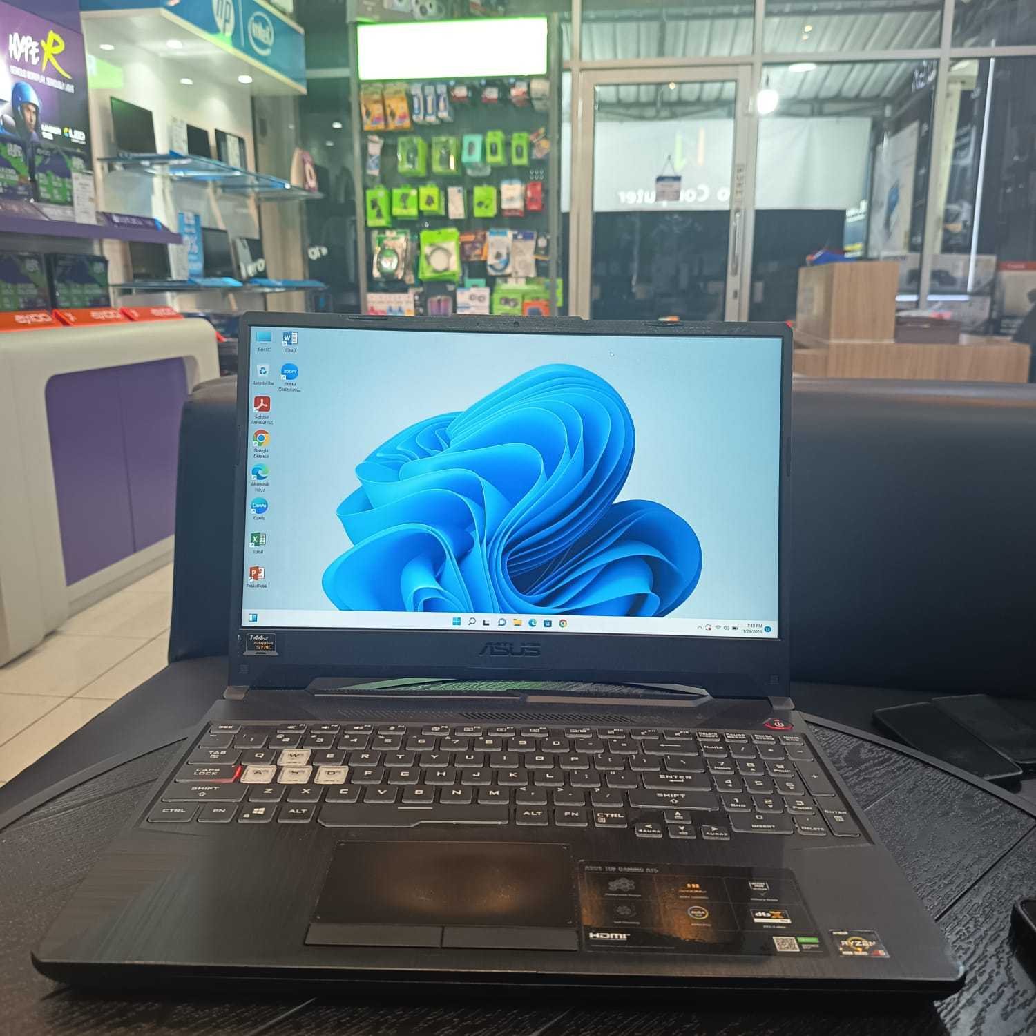 ASUS TUF Gaming A15 FA506II AMD RYZEN 5-4600H RAM 16GB SSD 512GB GPU NVIDIA GeForce GTX1650Ti WINDOWS 11