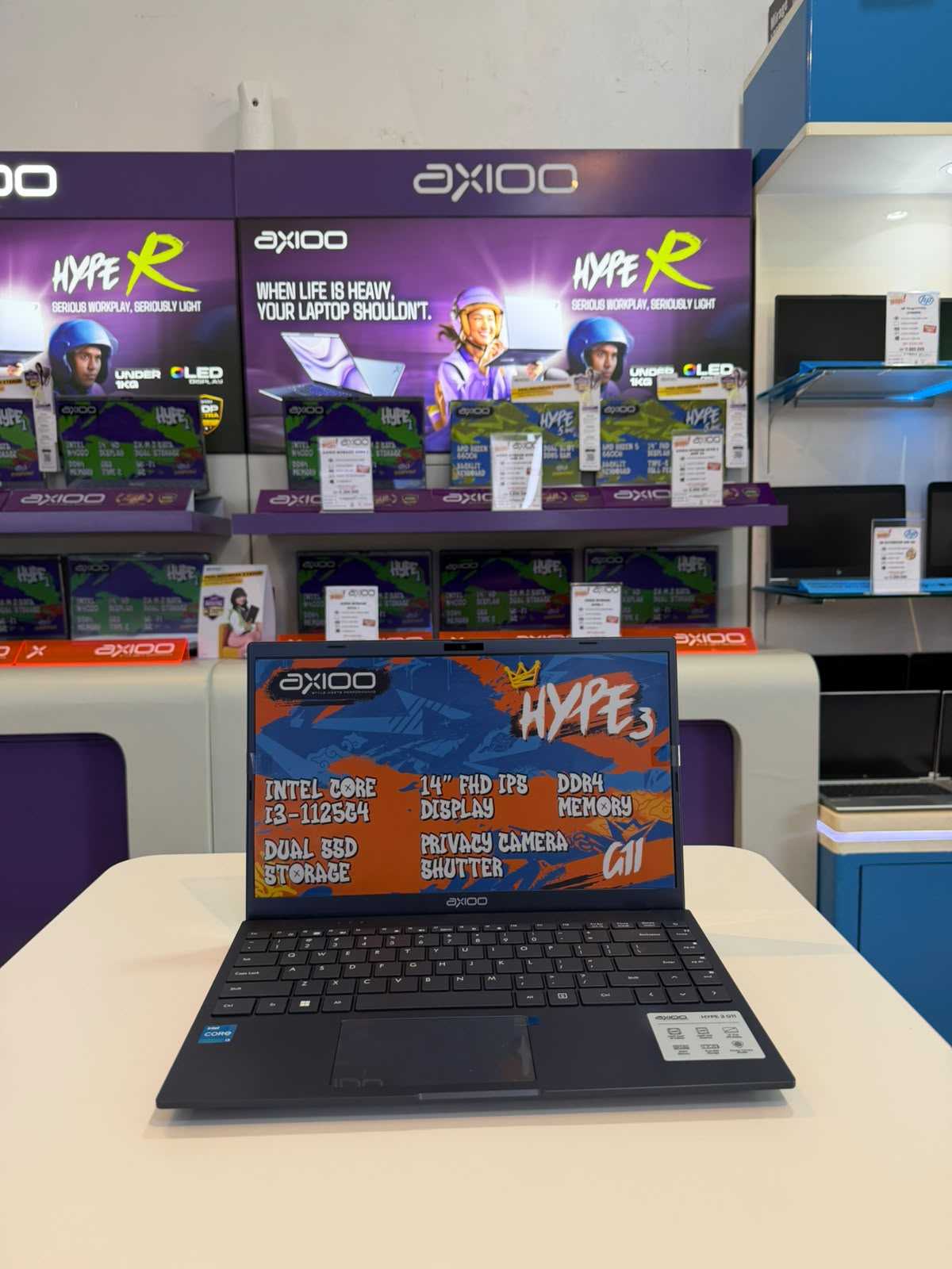 AXIOO Mybook HYPE 3 (G11) Intel Core i3-1125G4 8GB 256GB W11 PRO (NBAXMH-C3B-082B1) BLUE 