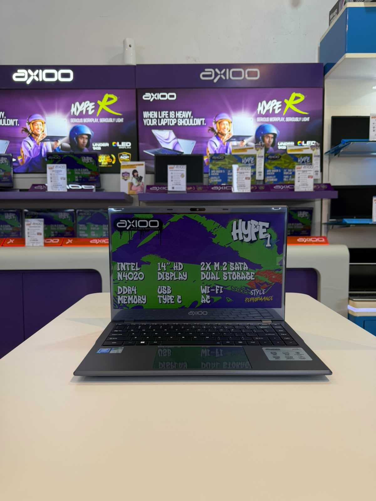 Axioo Mybook hype 1 Intel Celeron N4020/RAM 8GB/SSD 384(128+256)GB Windows 11 Home