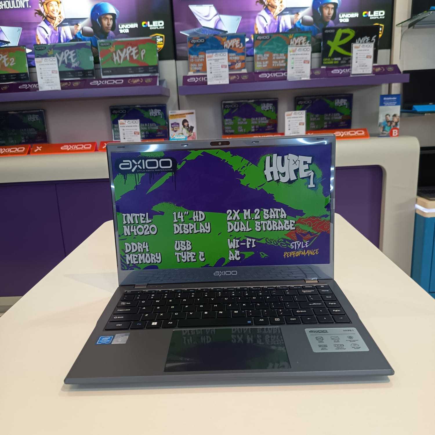 AXIOO MYBOOK HYPE 1 N4020 RAM 8GB SSD 128GB WIN 11
