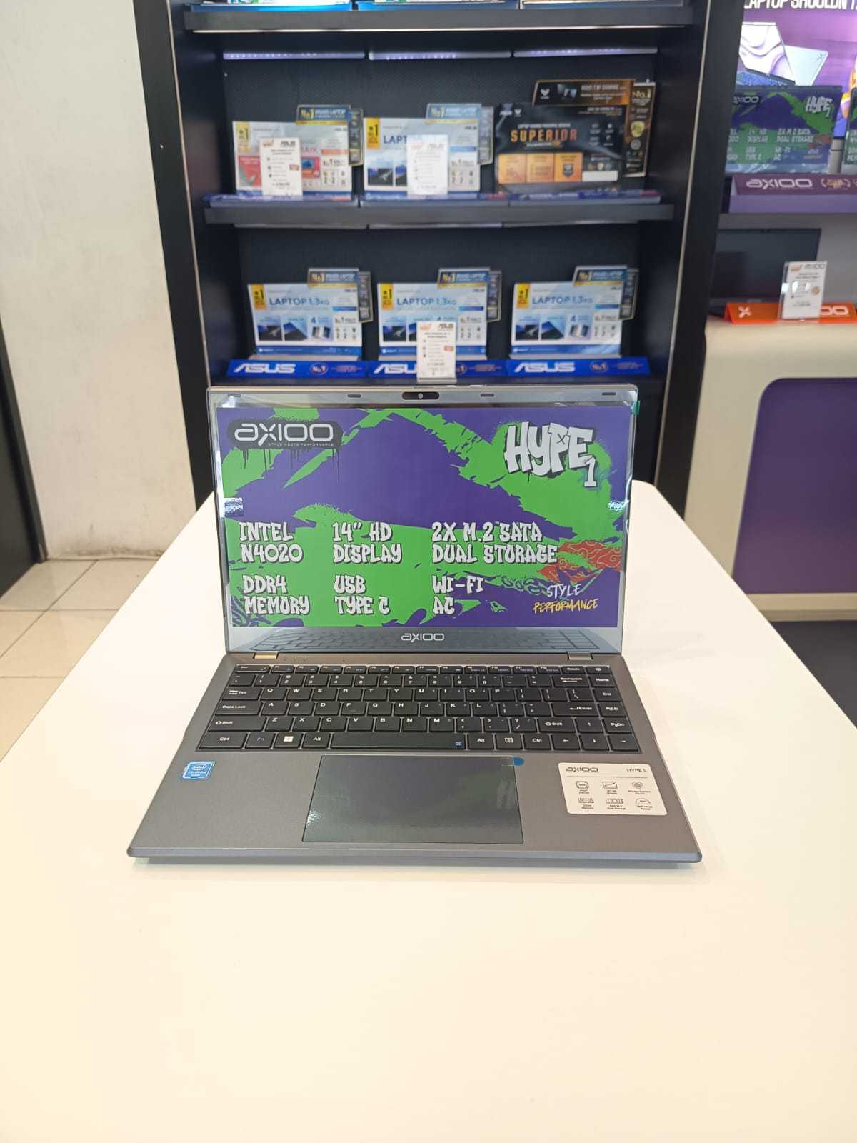 AXIOO Mybook HYPE 1 Intel Celeron N4020 4GB 128GB DOS  ( NBAXH1-D4N-041RX) Grey Tanpa Tas