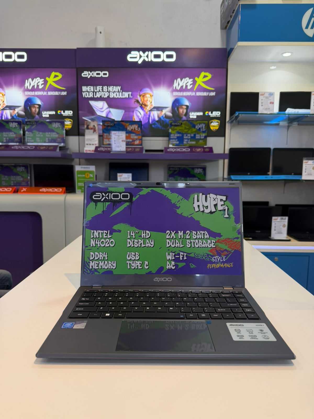 AXIOO Mybook HYPE 1 Intel Celeron N4020 8GB 384GB (128GB+256GB)  W11 Home (NBAX23SC04GNR1U2) Grey 
