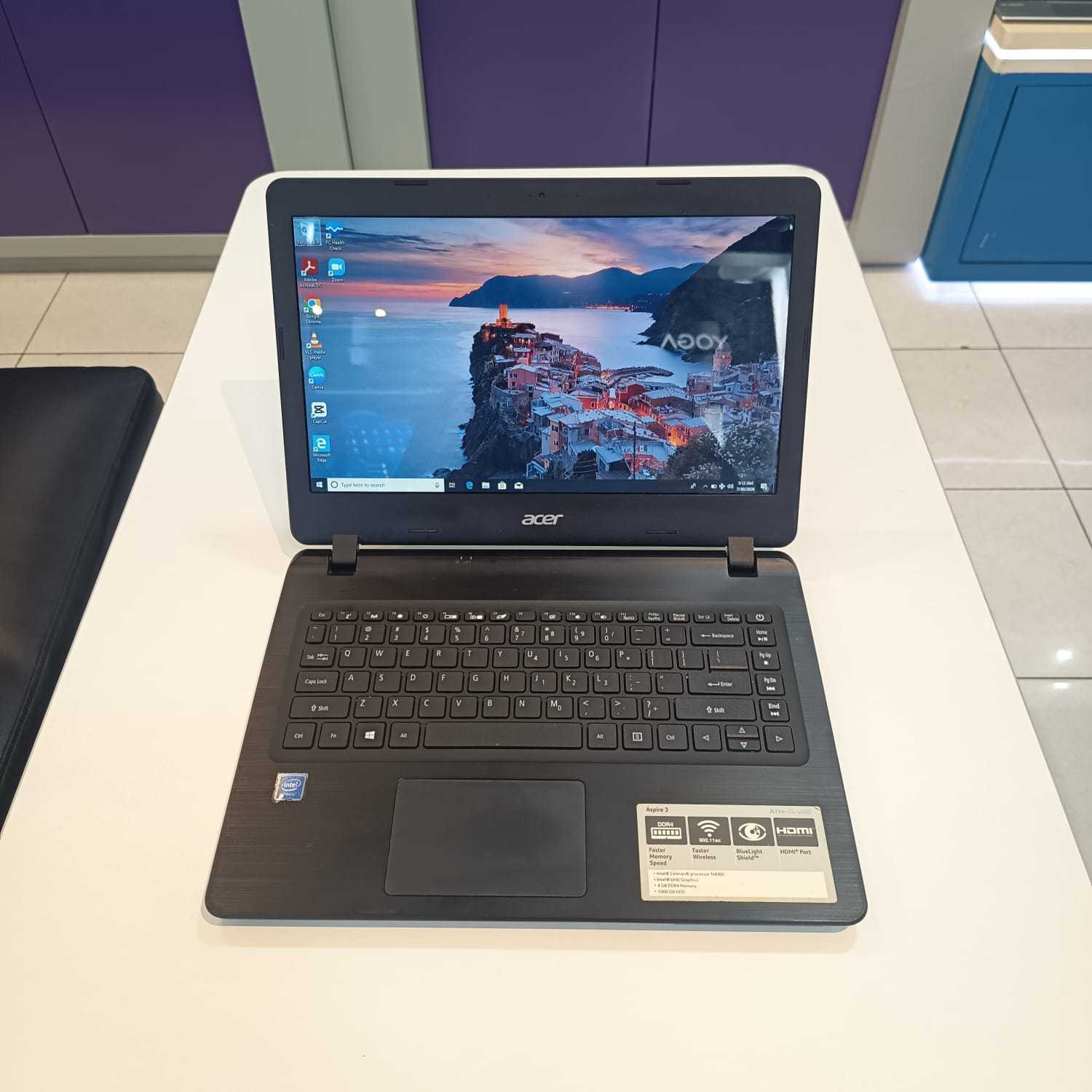 ACER ASPIRE A314-33 INTEL CELERON N4000 RAM 4GB DDR4 SSD 128GB W 10 HOME  Kelengkapan Unit+Charger