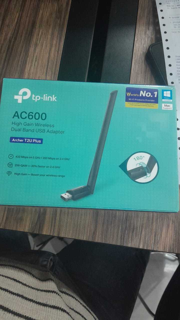 Tp-link Acher T2U Plus AC600 High Gain Wireless Dual Band USB Adapter