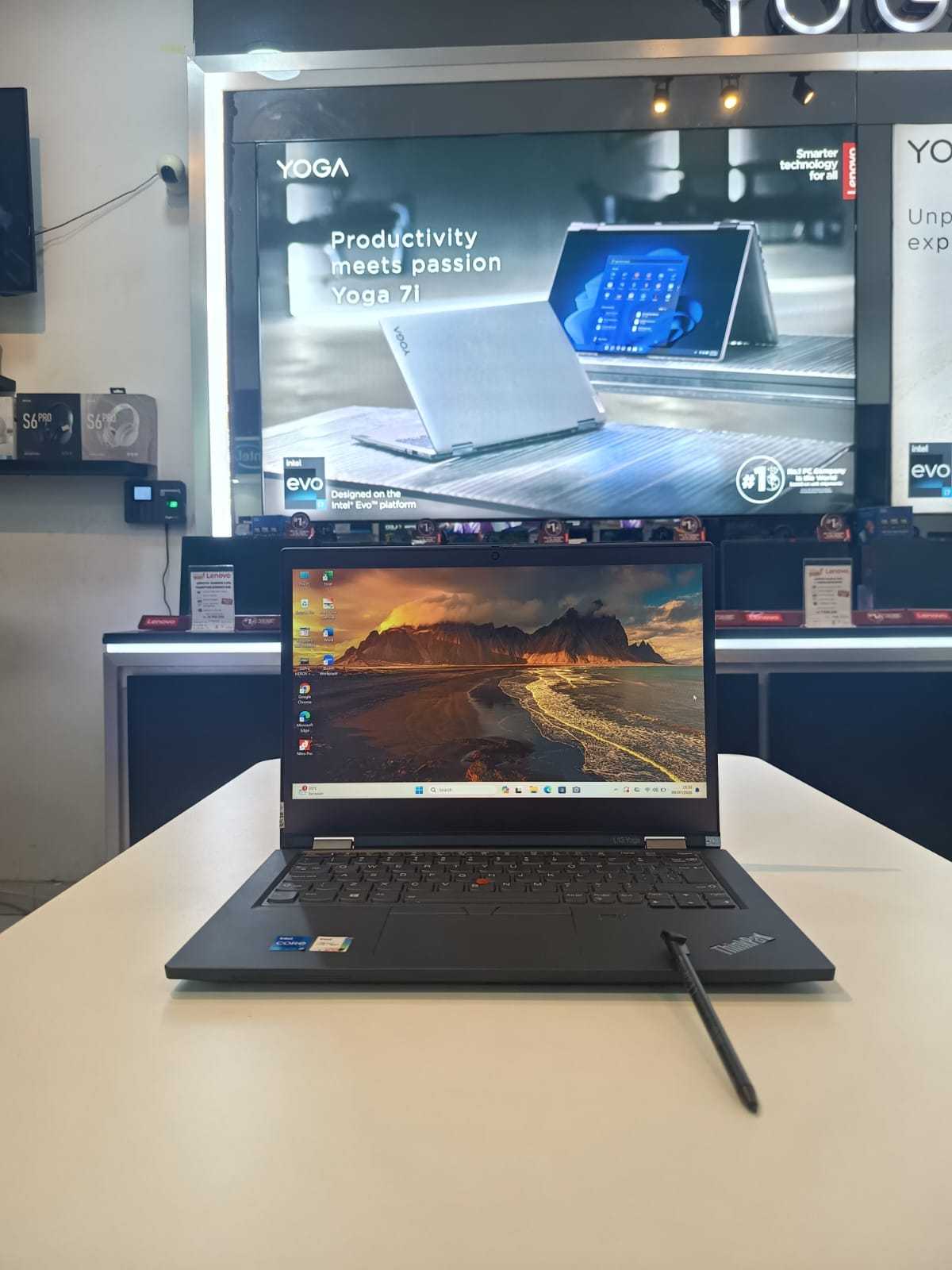 LENOVO THINKPAD YOGA L13 Intel Core i5-1135G7 RAM 16GB SSD 256GB WIN 11 PRO FLEEP & TOUCHSCREEN Kelengkapan: Charger,Pen