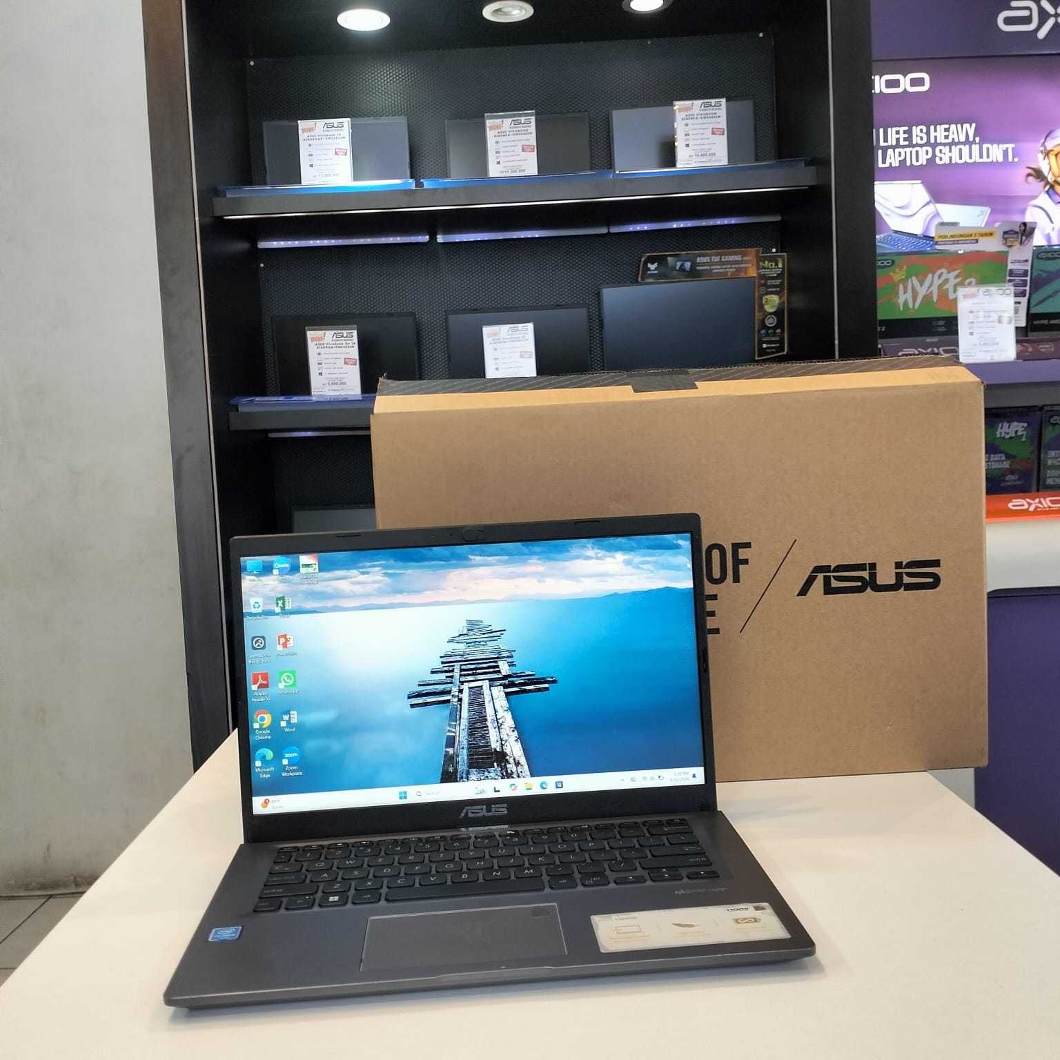 ASUS VIVOBOOK X415MA INTEL CELERON N4020 RAM 8GB SSD 256GB W 11 HOME  KELENGKAPAN UNIT,BOX,CHARGER