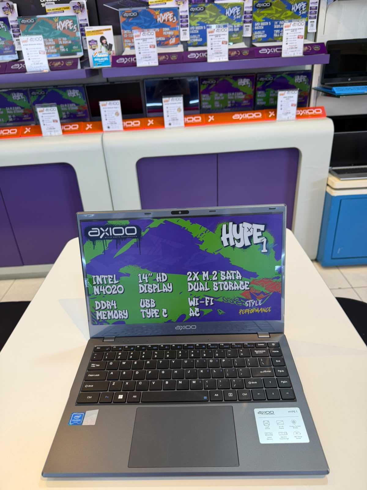 AXIOO Mybook HYPE 1 Intel Celeron N4020 8GB 384GB (128GB+256GB) W11 Home