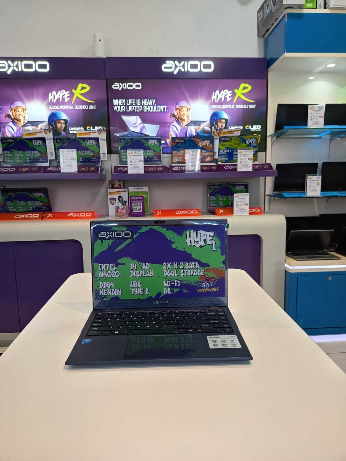 AXIOO Mybook HYPE 1 Intel Celeron N4020 Ram 4GB Ssd 128GB OS DOS BlueTanpaTas