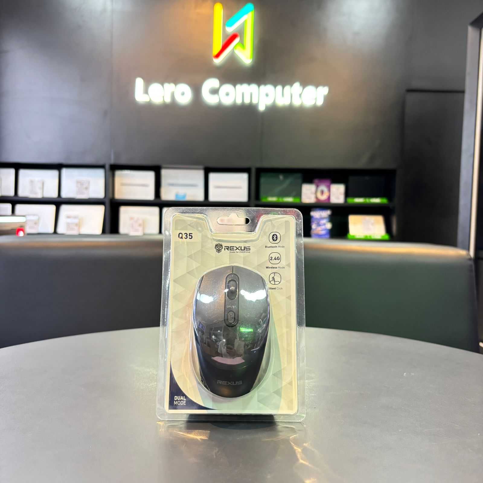Mouse Wireless OFFICE REXUS Q35 4D Black 