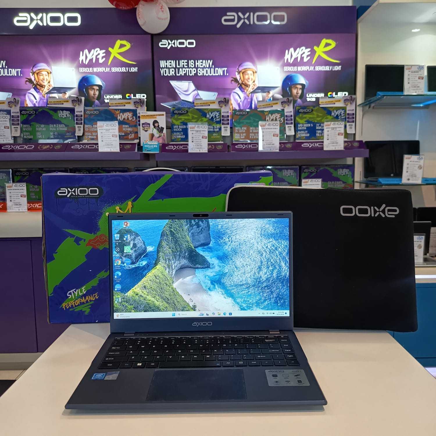 Axio Mybook Hype 1 Intel Celeron N4020 Ram 4GB Ssd 128GB W 11 Kelengkapan Charger,Boks &Tas